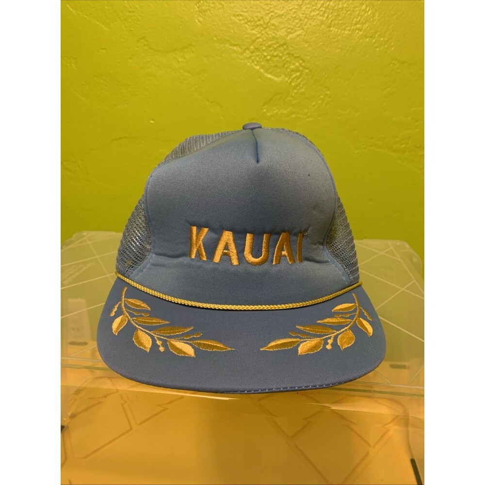 HAWAII Trucker Hat Baseball Cap Vintage SnapBack Hawaiian Headwear KAUAI